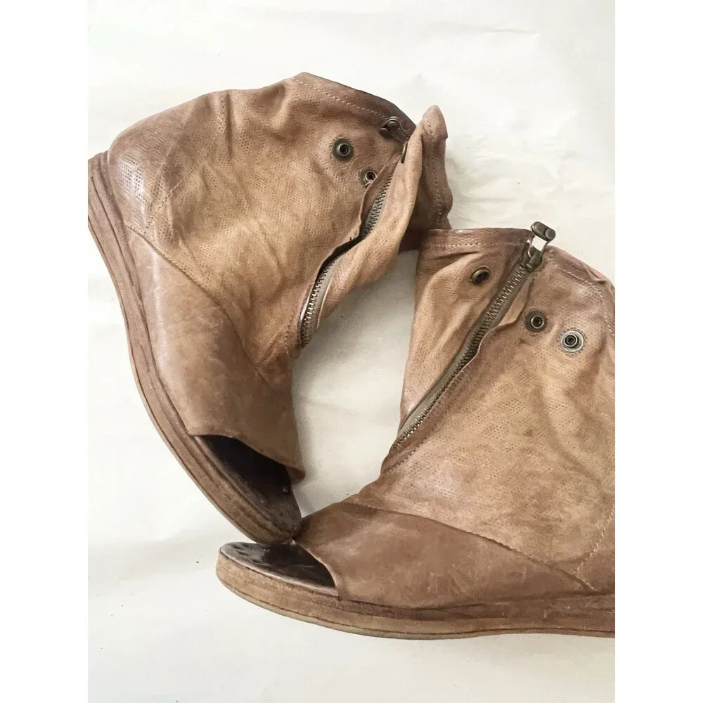 A.S.98 Morgan Open Toe Bootie  Sandals. Soft, buttery leather Size 39 8.5